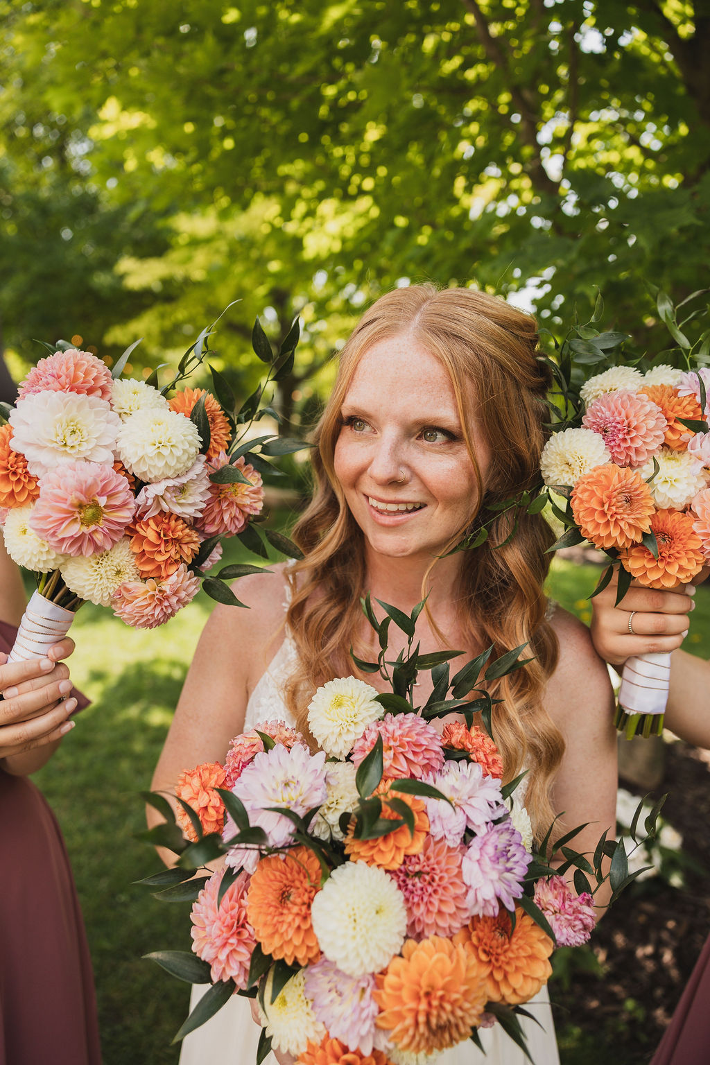 Angela, whose wedding flowers were arranged by Floral Gatherings
