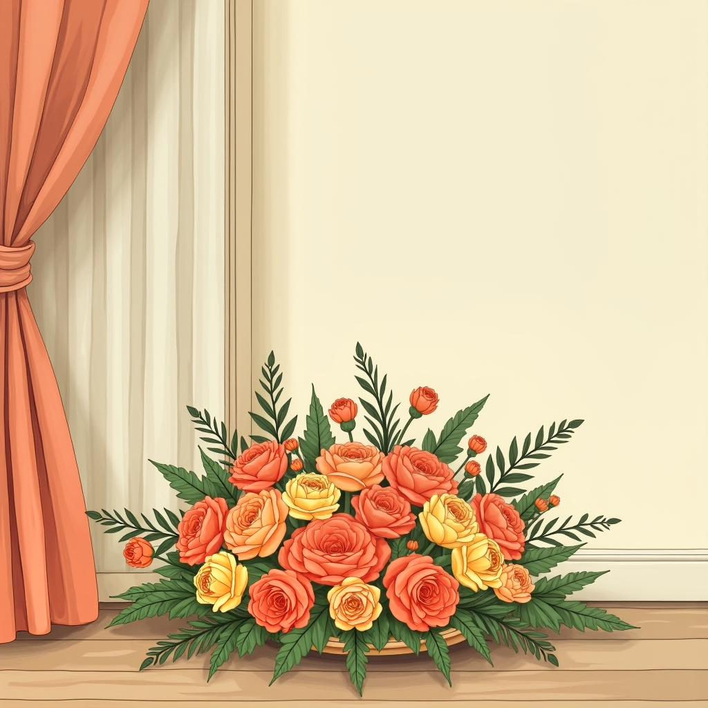 A finished foam arrangement resting in a cool, shaded indoor corner away from direct sunlight