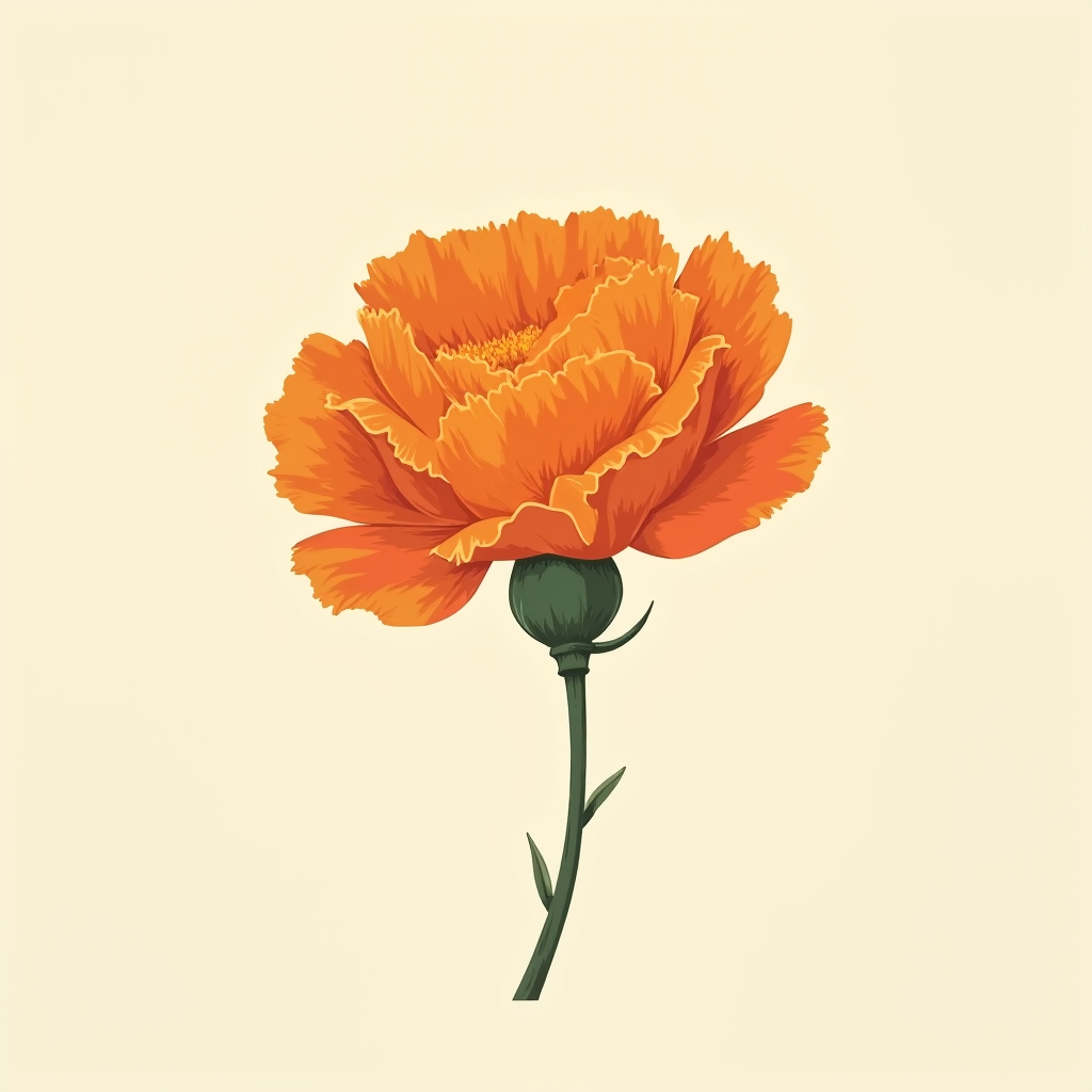 A carnation bloom with ruffled petals