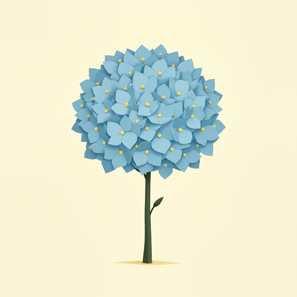 A hydrangea bloom made of many small clustered petals