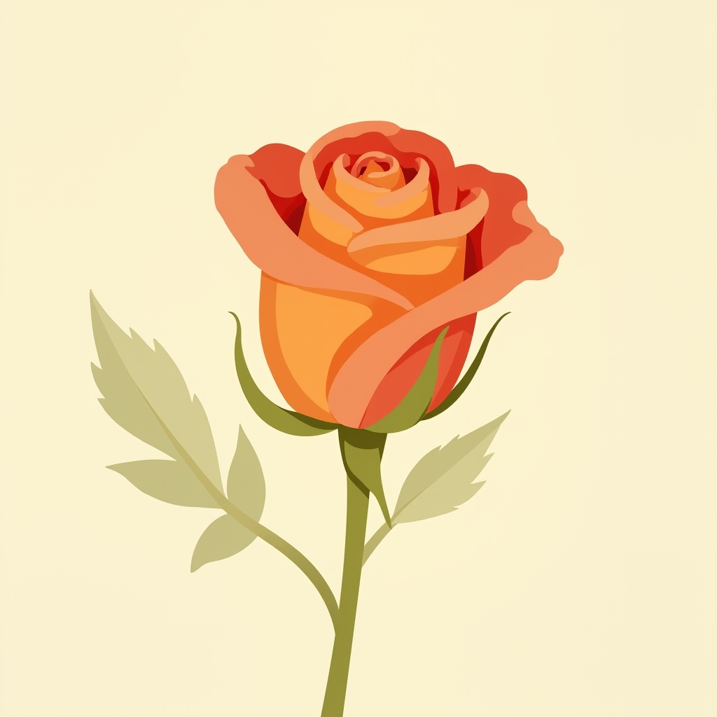 A rose in its natural, unreflexed form
