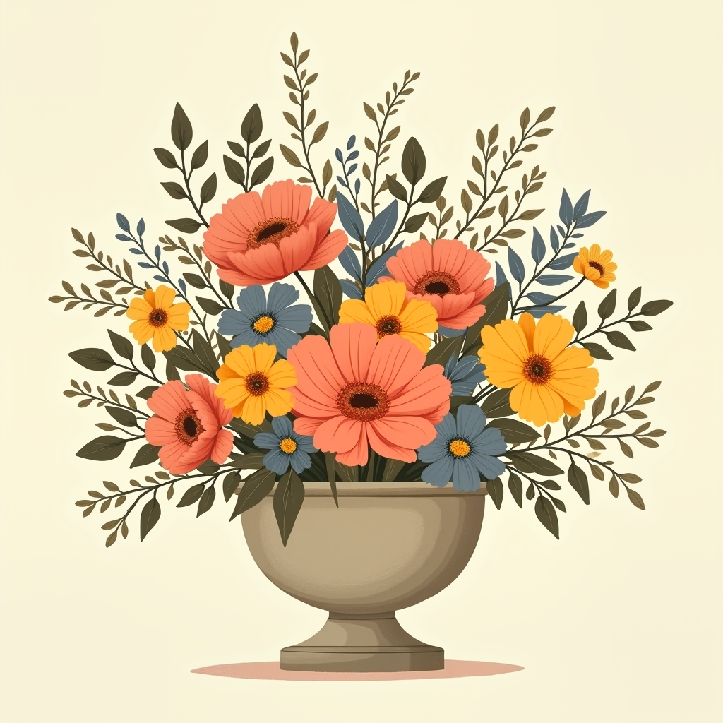 A small arrangement of flowers with taped stems, showing the tape is barely noticeable once arranged