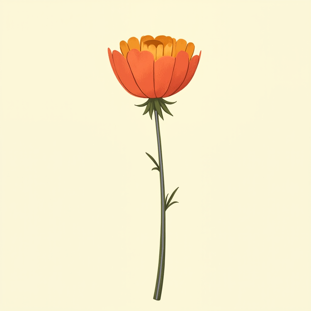 Floral wire inserted through the bottom of a hollow stem up toward the flower head for support