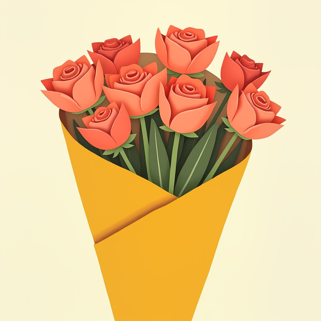 Rose in cardboard sleeve
